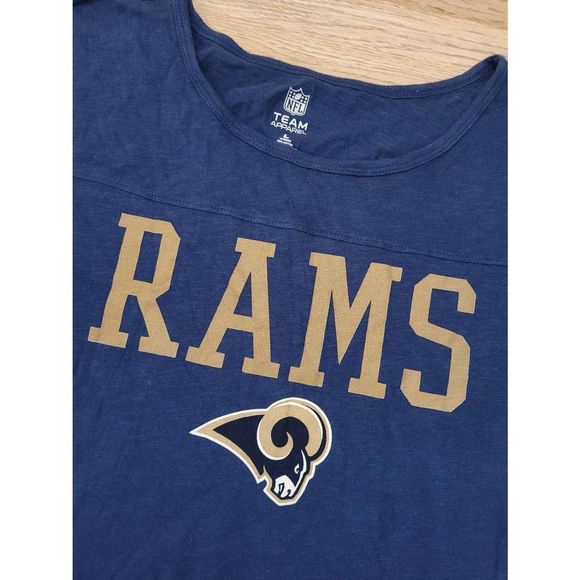 NEW NFL Los Angeles Rams T-shirt Womens Size Large NFL Team Apparel Spell Out - Picture 2 of 5